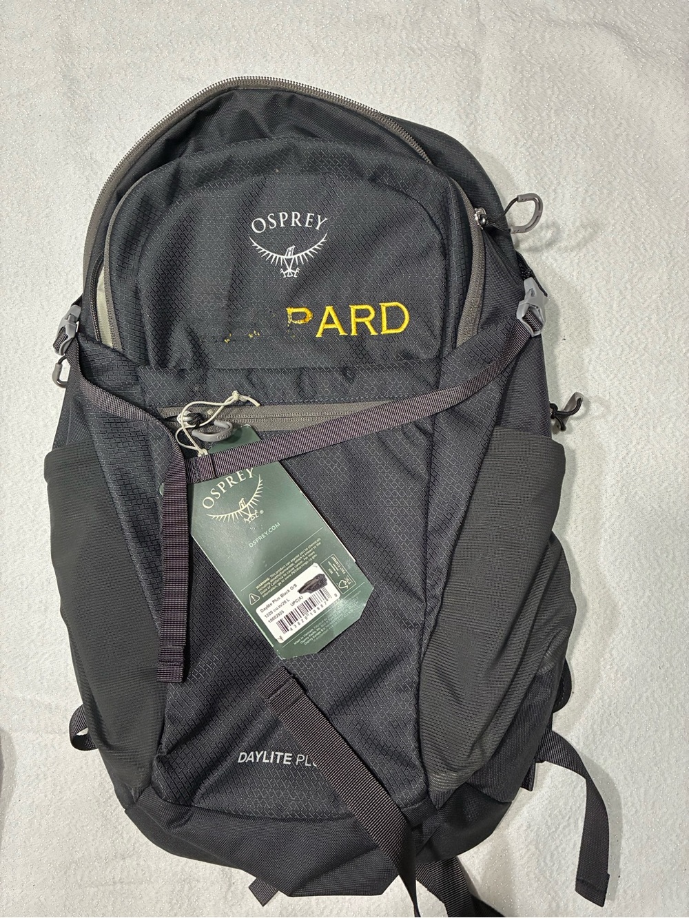 OSPREY Daylite Plus Black Backpack with Yellow Accent